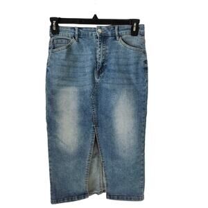 SHEIN Blue Denim Pencil Skirt